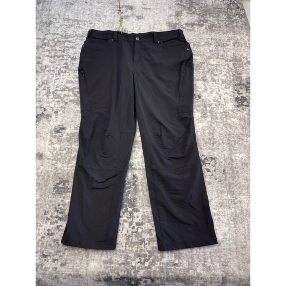 Duluth Trading Co Dry On The Fly Pants Womens Size 20 Black Nylon Hiking Stretch